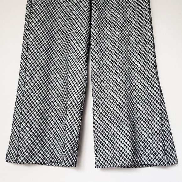 Spanx Super Smooth Perfect Fit Ponte Jacquard Wide Leg Black Plaid Checkered 1X - Picture 14 of 16